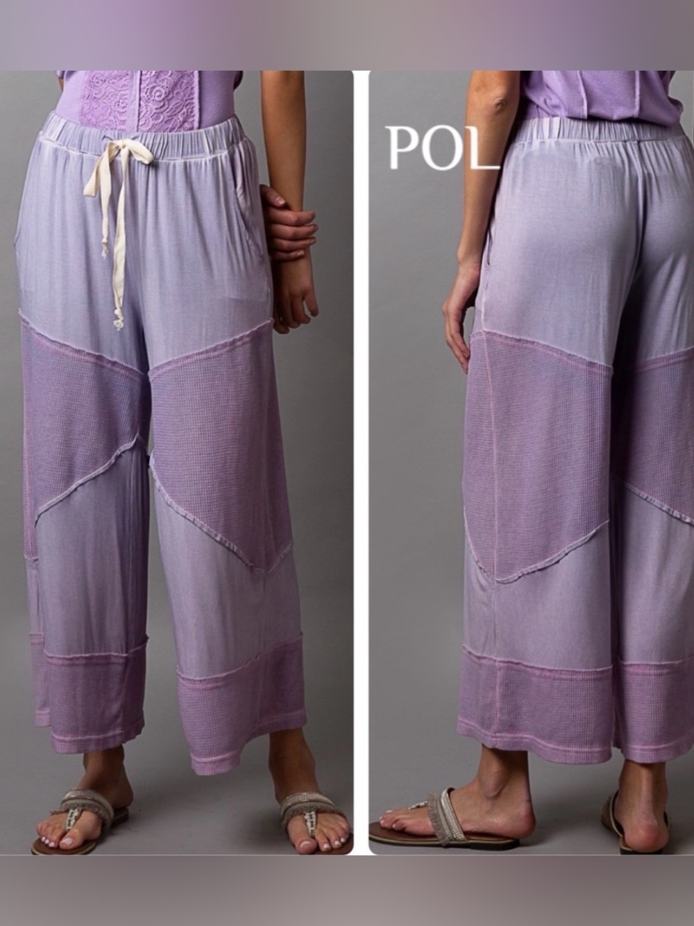 #1477 POL Contrast Fabric Lounge Pants
